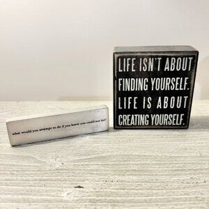 Primitives by Kathy Inspirational Wood Signs – Set of 2 Motivational Decor